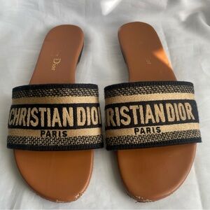 Christian Dior Women's Sandals Slide Brown Size 38 Italy Used